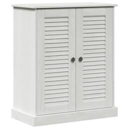 Berkfield Home Bathroom Cabinet with Storage White Solid pine wood - thumbnail 1