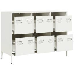 Berkfield Home Sideboard¬†White 101.5x39x73.5 cm Cold-rolled Steel in White - thumbnail 4