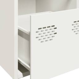 Berkfield Home Sideboard¬†White 101.5x39x73.5 cm Cold-rolled Steel in White - thumbnail 9