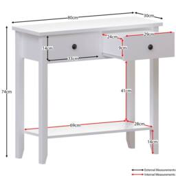 HD Designs Windsor Wooden Console Table Hallway with drawers, White - Size: Small - thumbnail 2