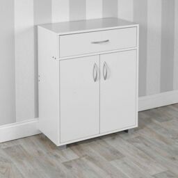 EONLION White Wooden Free Standing Cabinet Hallway Console Living Room Shelves - thumbnail 5