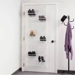 Kelvenix 12 Tier 180x57cm Hanging Shoe Storage Organiser, Over Door Shoe Rack in White - Size: 180x57 cm - thumbnail 1
