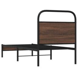 Berkfield Home Elegant Bed Frame without Mattress 75x190 cm Brown Oak Engineered Wood - thumbnail 7