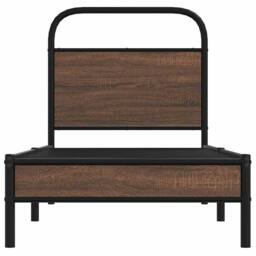 Berkfield Home Elegant Bed Frame without Mattress 75x190 cm Brown Oak Engineered Wood - thumbnail 5