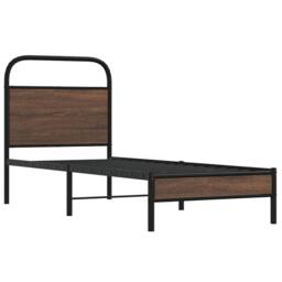 Berkfield Home Elegant Bed Frame without Mattress 75x190 cm Brown Oak Engineered Wood - thumbnail 1