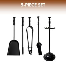 "Marco Paul 16"" Traditional Fireside Set Fireside Accessories Set for Home Fireplace in Black" - thumbnail 3