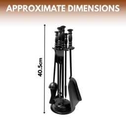 "Marco Paul 16"" Traditional Fireside Set Fireside Accessories Set for Home Fireplace in Black" - thumbnail 2