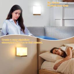 Pheashine Nordic Wall Sconce, Natural Wood with Square Shade, E27, No Bulb in White - thumbnail 6