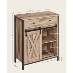VASAGLE Storage Cabinet Sideboard TV Cabinet Drawer Sliding Door Industrial in Camel - thumbnail 3