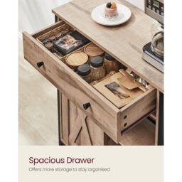 VASAGLE Storage Cabinet Sideboard TV Cabinet Drawer Sliding Door Industrial in Camel - thumbnail 4