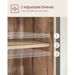 VASAGLE Storage Cabinet Sideboard TV Cabinet Drawer Sliding Door Industrial in Camel - thumbnail 5