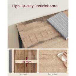 VASAGLE Storage Cabinet Sideboard TV Cabinet Drawer Sliding Door Industrial in Camel - thumbnail 7