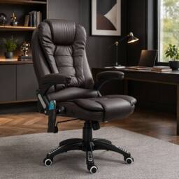STILVORA Office Chair with Heating & Massage, Brown - thumbnail 3
