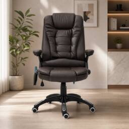 STILVORA Office Chair with Heating & Massage, Brown - thumbnail 2