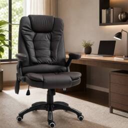 STILVORA Office Chair with Heating & Massage, Brown - thumbnail 1
