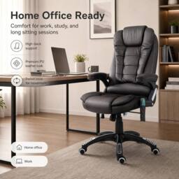 STILVORA Office Chair with Heating & Massage, Brown - thumbnail 5