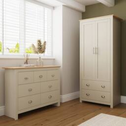 GFW Lancaster 2 Piece Bedroom Furniture Set in Cream