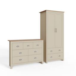 GFW Lancaster 2 Piece Bedroom Furniture Set in Cream - thumbnail 3