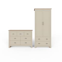 GFW Lancaster 2 Piece Bedroom Furniture Set in Cream - thumbnail 2