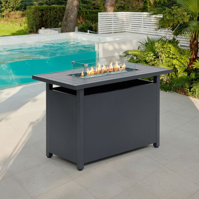Home Detail Steel Fire Pit Garden Dining Table in Grey - Size: Large - image 1