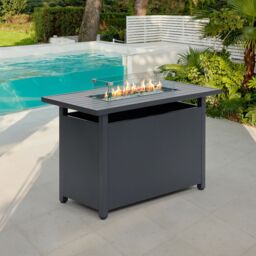 Home Detail Steel Fire Pit Garden Dining Table in Grey - Size: Large - thumbnail 1