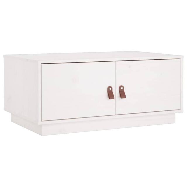 Berkfield Home Coffee Table White 80x50x35 cm Solid Wood Pine - Size: 80 x 50 x 35 cm - image 1