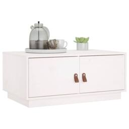 Berkfield Home Coffee Table White 80x50x35 cm Solid Wood Pine - Size: 80 x 50 x 35 cm - thumbnail 4