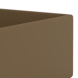 Berkfield Home Bathroom Sink with Overflow Ceramic Matt Cream - thumbnail 6