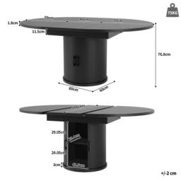 Rolipo Extendable Round to Oval Dining Table 6 Seater Walnut Black - thumbnail 2