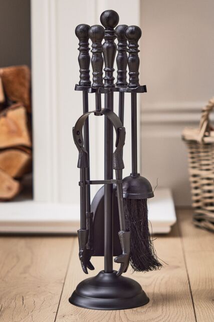 Dibor Matte Black 4pc Fireside Companion Fireplace Tool Set - image 1