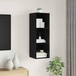 Berkfield Home TV Cabinet Black oak 37 x 37 x 107 cm Engineered wood - thumbnail 2