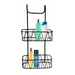 EONLION BLACK Shower Screen Caddy Plastic Coated Non Rusty - thumbnail 3