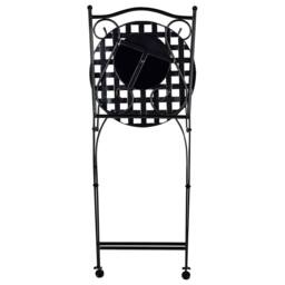 Wyld and Coco Black Metal Folding Garden Chairs with Mosaic Backrest - Set of 2 - thumbnail 8