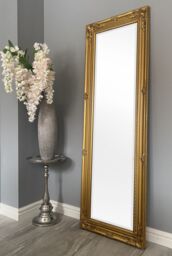 Downton Interiors Antique Gold Tall Ornate Dressing Wall Mirror with Bevelled Glass 142cm - thumbnail 2