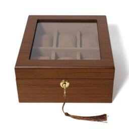 Kelvenix 6 Grids High Quality Watch Box, Watch Display & Storage Case in Brown - thumbnail 4