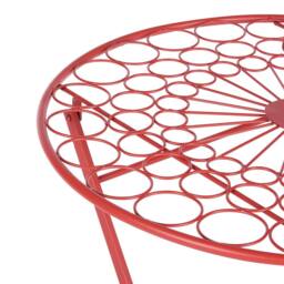 Wyld and Coco Red Iron Foldable Bistro Table UV-Resistant Outdoor - thumbnail 5