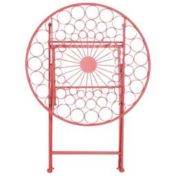 Wyld and Coco Red Iron Foldable Bistro Table UV-Resistant Outdoor - thumbnail 3