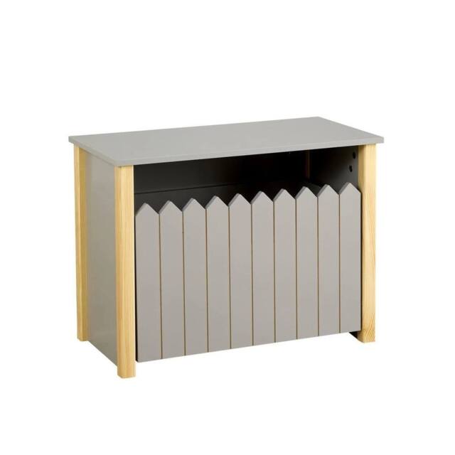 FORGEVIO Toy Box Storage Bench Seat Ottoman Bedroom Furniture Grey - image 1