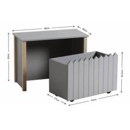 FORGEVIO Toy Box Storage Bench Seat Ottoman Bedroom Furniture Grey - thumbnail 2