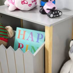 FORGEVIO Toy Box Storage Bench Seat Ottoman Bedroom Furniture Grey - thumbnail 5