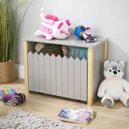 FORGEVIO Toy Box Storage Bench Seat Ottoman Bedroom Furniture Grey - thumbnail 3