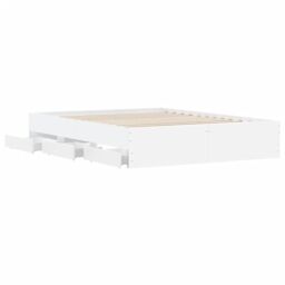 Berkfield Home Bed Frame with Drawers without Mattress White 140x190 cm - thumbnail 5