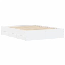 Berkfield Home Bed Frame with Drawers without Mattress White 140x190 cm - thumbnail 4