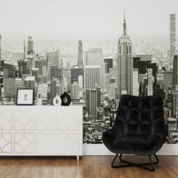 Superfresco Easy Empire Mono Print To Order 3m x 2.8m Mural in White - thumbnail 1