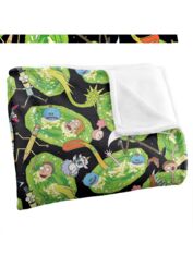 Rick & Morty Portal Mayhem Silky Touch Super Soft Throw Blanket 152 X 127 cm in White - thumbnail 3