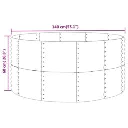 Berkfield Home Garden Raised Bed Silver 140x140x68 cm Powder-coated Steel - Size: 140 x 140 x 68 cm - thumbnail 4