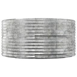 Berkfield Home Garden Raised Bed Silver 140x140x68 cm Powder-coated Steel - Size: 140 x 140 x 68 cm - thumbnail 1