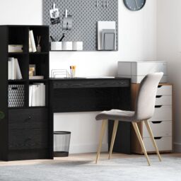 Berkfield Home Writing Desk Black oak Engineered wood 90 x 40 x 76 cm