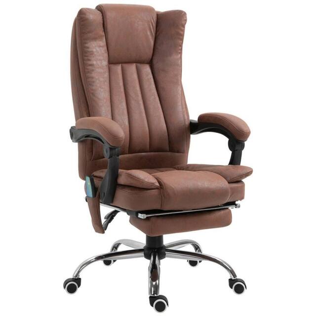 NESTLUNE High Back Office Chair with Vibration Massage & Heat, Brown - Size: 100 cm x 15 cm - image 1