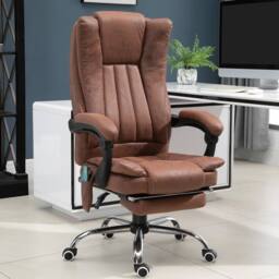 NESTLUNE High Back Office Chair with Vibration Massage & Heat, Brown - Size: 100 cm x 15 cm - thumbnail 3